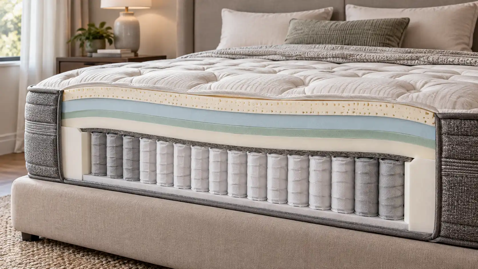 Mattress comfort layers above an individually wrapped coil support system